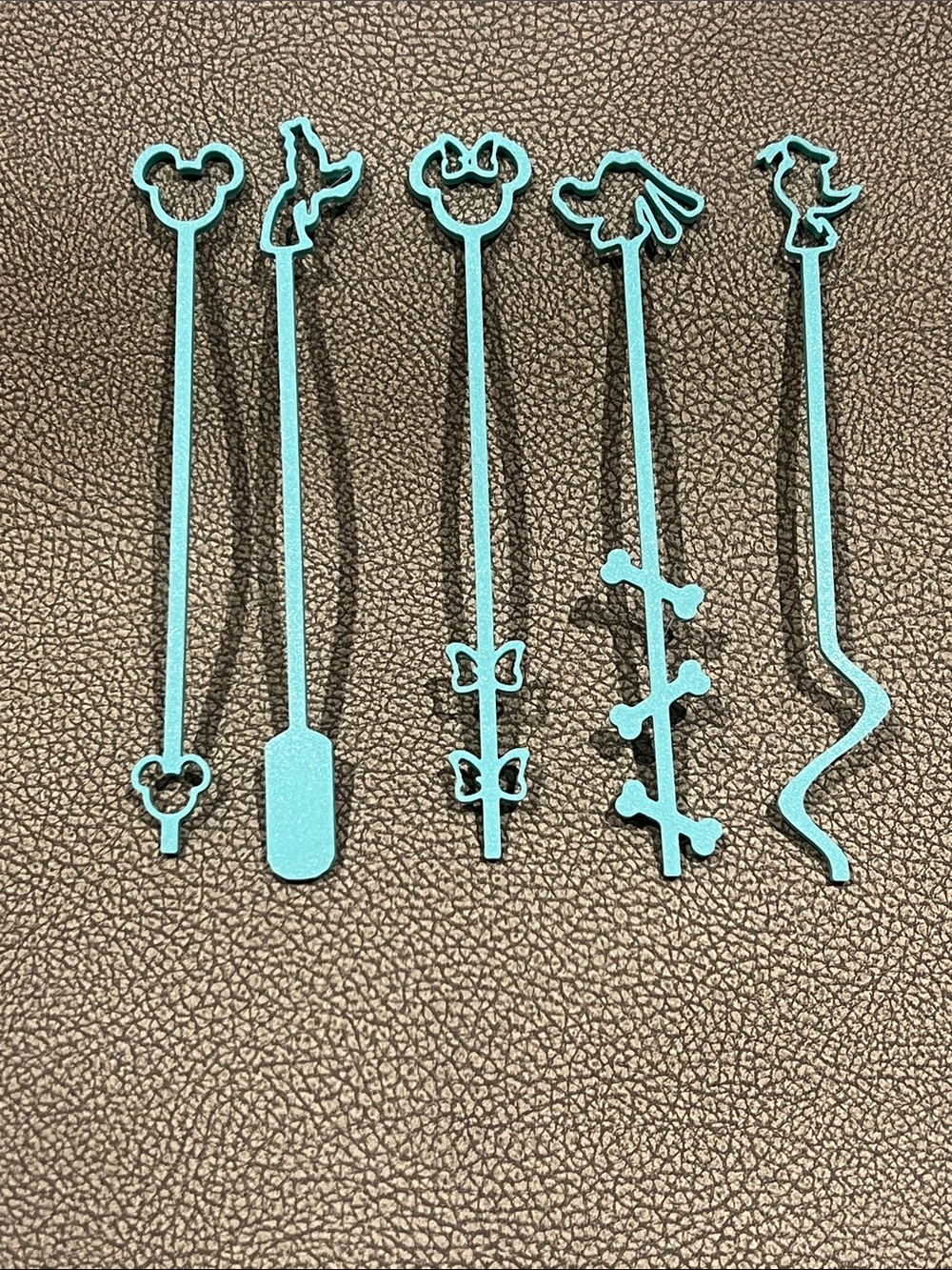 New Custom Disney Set of 6 Light Teal stir sticks or book marks